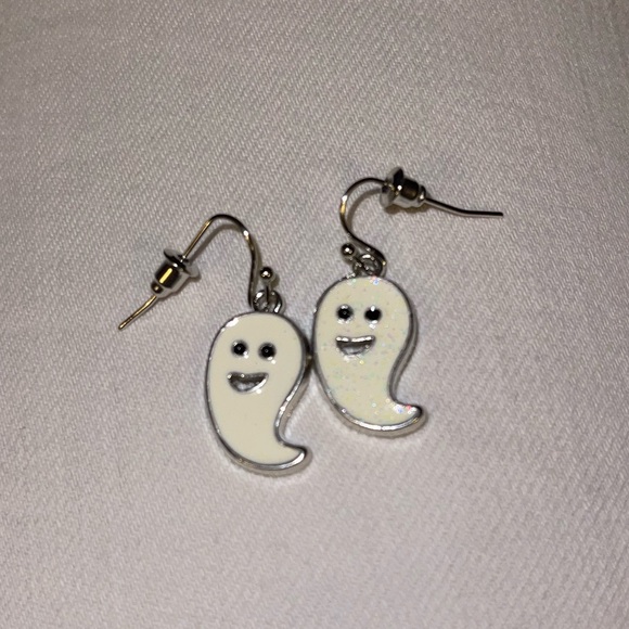 Ghost Comma Earrings fort Halloween - Picture 3 of 3